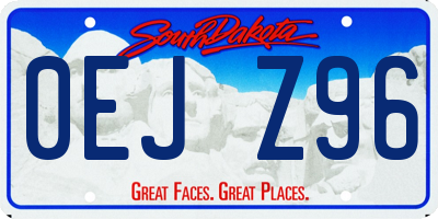 SD license plate 0EJZ96
