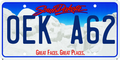SD license plate 0EKA62