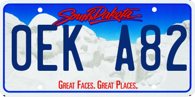 SD license plate 0EKA82
