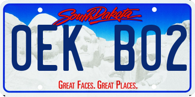 SD license plate 0EKB02