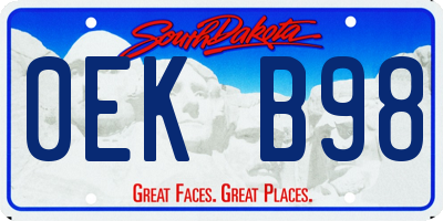 SD license plate 0EKB98