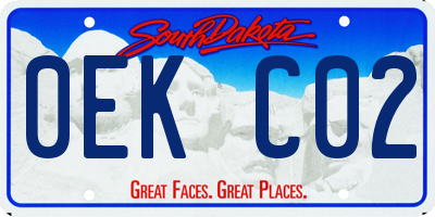 SD license plate 0EKC02