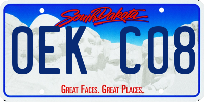 SD license plate 0EKC08