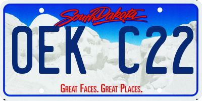 SD license plate 0EKC22