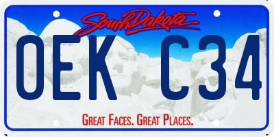 SD license plate 0EKC34