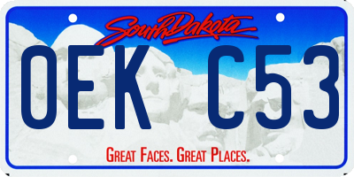 SD license plate 0EKC53