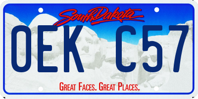 SD license plate 0EKC57