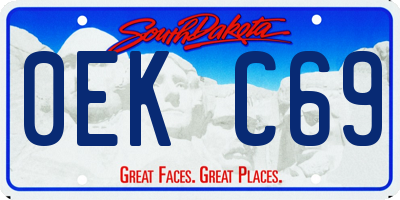 SD license plate 0EKC69