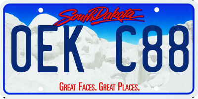 SD license plate 0EKC88