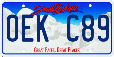 SD license plate 0EKC89