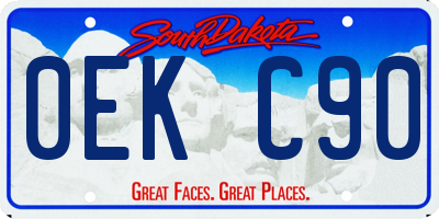 SD license plate 0EKC90
