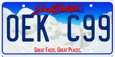 SD license plate 0EKC99
