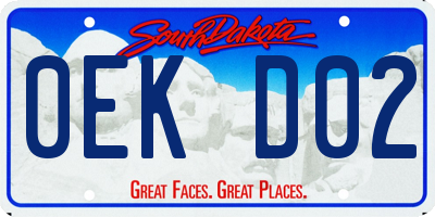 SD license plate 0EKD02
