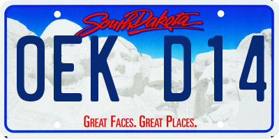 SD license plate 0EKD14
