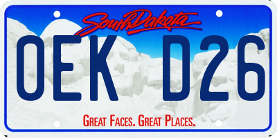 SD license plate 0EKD26