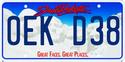 SD license plate 0EKD38