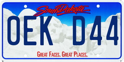 SD license plate 0EKD44