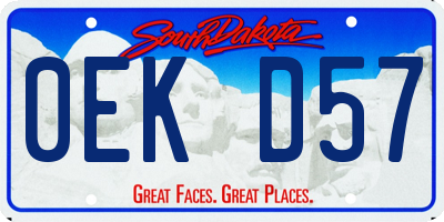 SD license plate 0EKD57