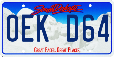 SD license plate 0EKD64
