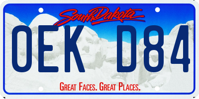 SD license plate 0EKD84