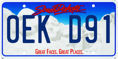SD license plate 0EKD91