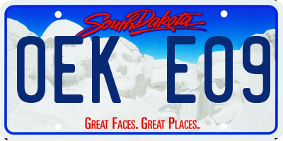 SD license plate 0EKE09