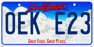 SD license plate 0EKE23