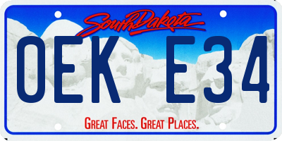 SD license plate 0EKE34