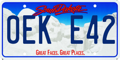 SD license plate 0EKE42