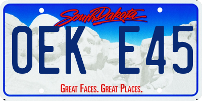 SD license plate 0EKE45
