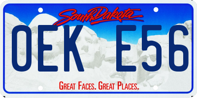 SD license plate 0EKE56