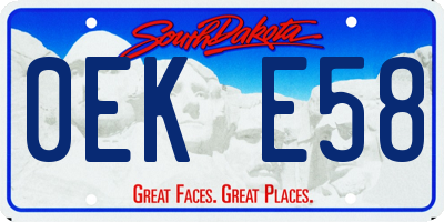 SD license plate 0EKE58