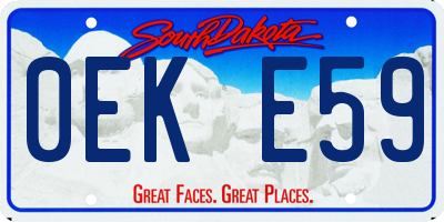 SD license plate 0EKE59
