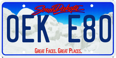 SD license plate 0EKE80