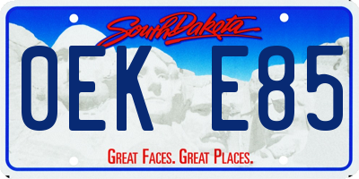 SD license plate 0EKE85