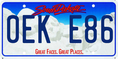 SD license plate 0EKE86