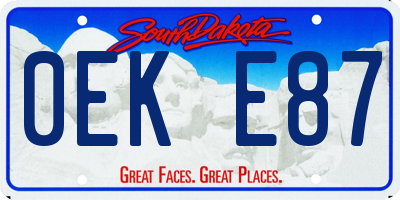 SD license plate 0EKE87