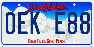 SD license plate 0EKE88