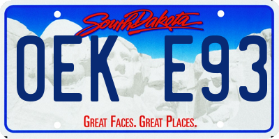 SD license plate 0EKE93