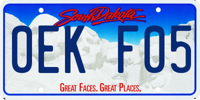 SD license plate 0EKF05