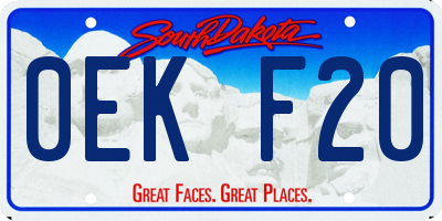 SD license plate 0EKF20