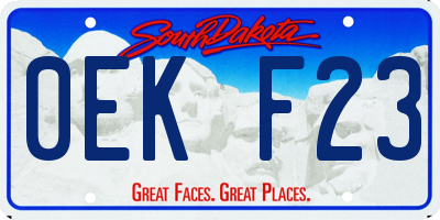 SD license plate 0EKF23