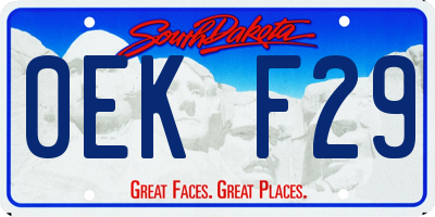 SD license plate 0EKF29