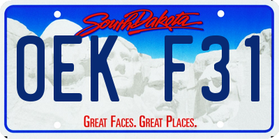 SD license plate 0EKF31