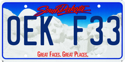 SD license plate 0EKF33