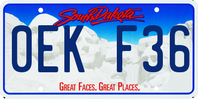SD license plate 0EKF36
