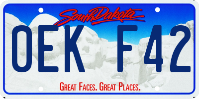 SD license plate 0EKF42