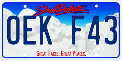 SD license plate 0EKF43
