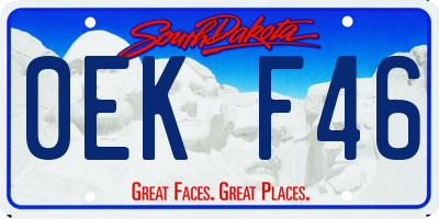 SD license plate 0EKF46