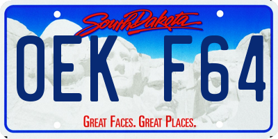 SD license plate 0EKF64
